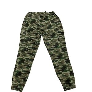 Almost Famous Jogger Pants Camo Drawstring‎ Cargo Pants Military Style Green